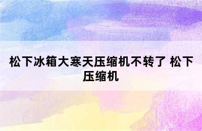 松下冰箱大寒天压缩机不转了 松下压缩机